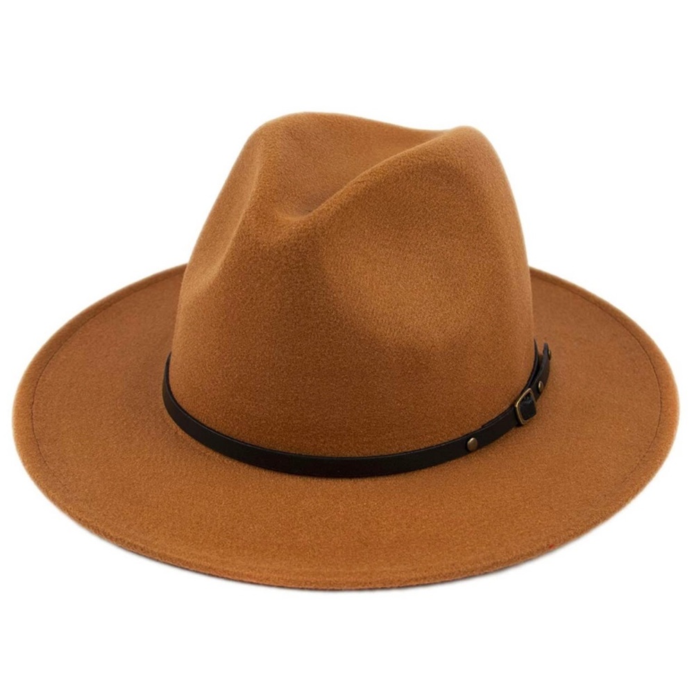 NEW Fall Boho buckle hat brown wool fall women - Picture 3 of 5